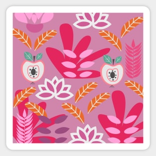 Apples and flowers in shades of pink Sticker